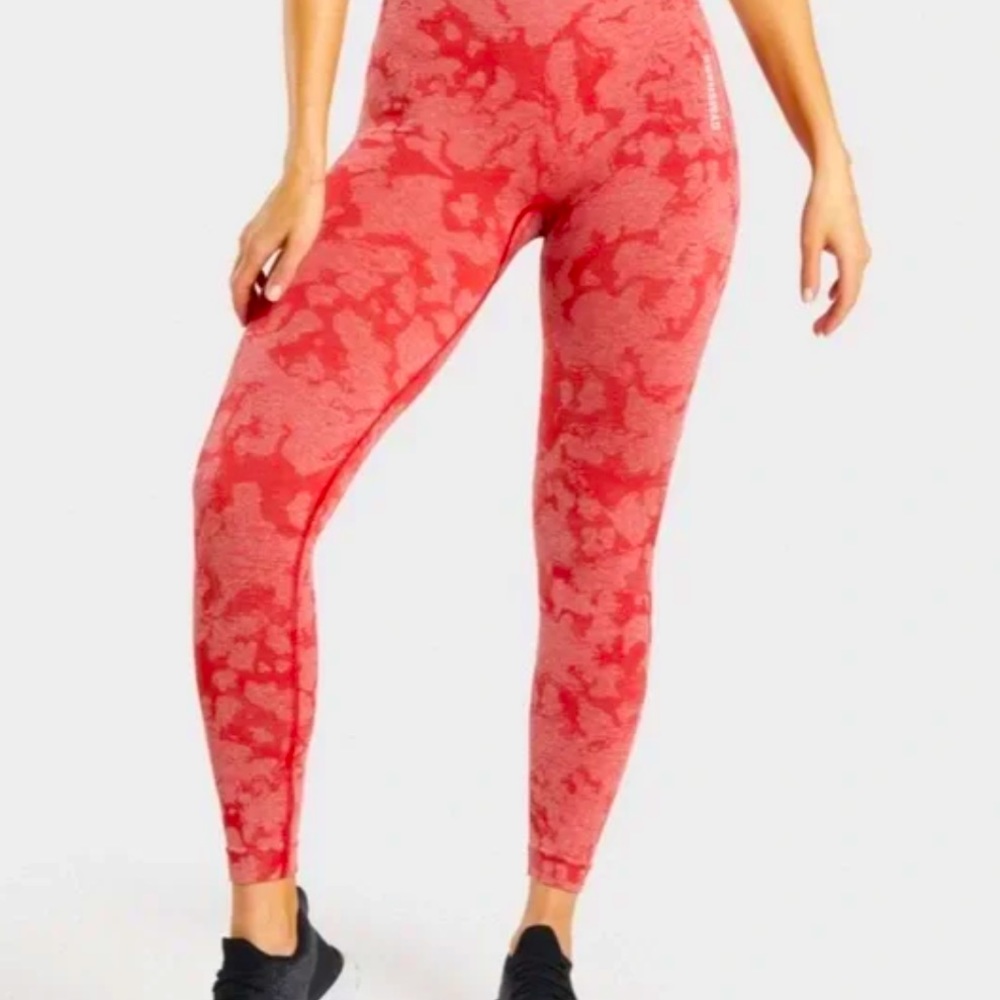 Gymshark Adapt red camo seamless leggings, M